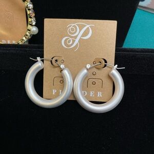 Plunder Silver Hoop Earrings